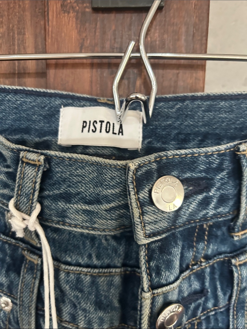 pistola Wide Leg High-Rise Jeans in Medium Blue Wash - Picture 5 of 16